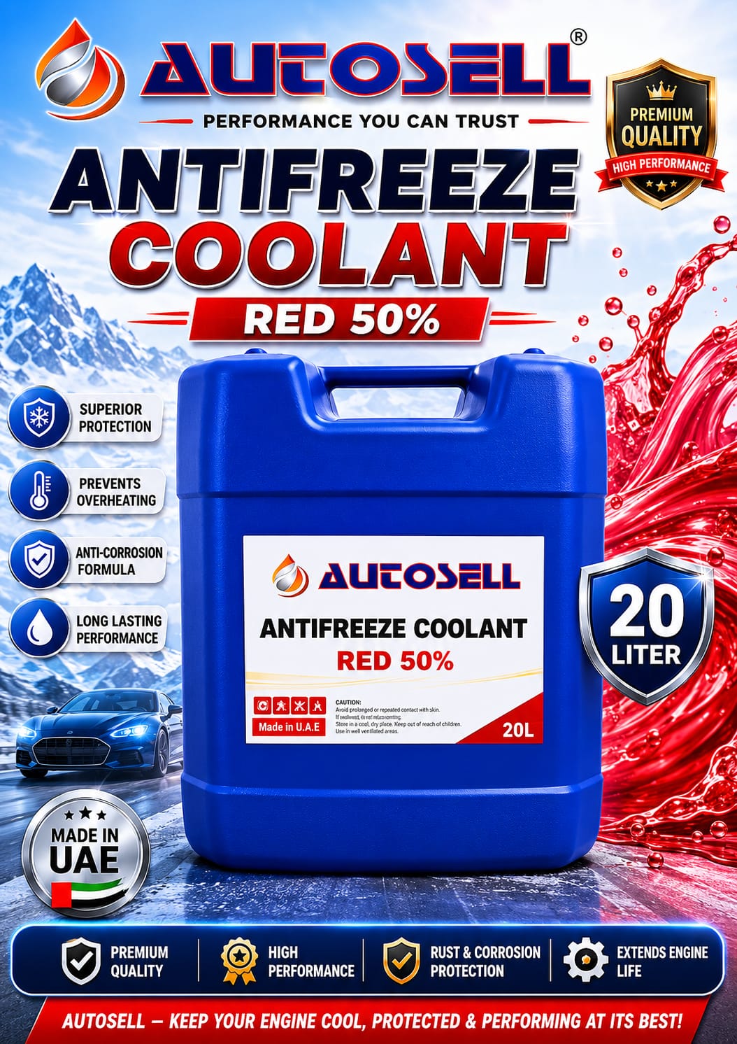 COOLANT RED 50%-20L
